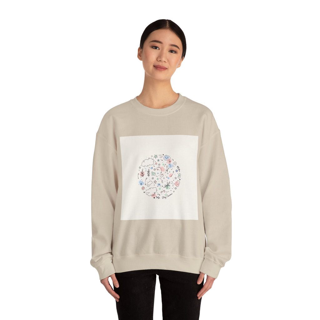 Hand-Drawn Doodle Circle Sweatshirt | line drawing, sketch pattern