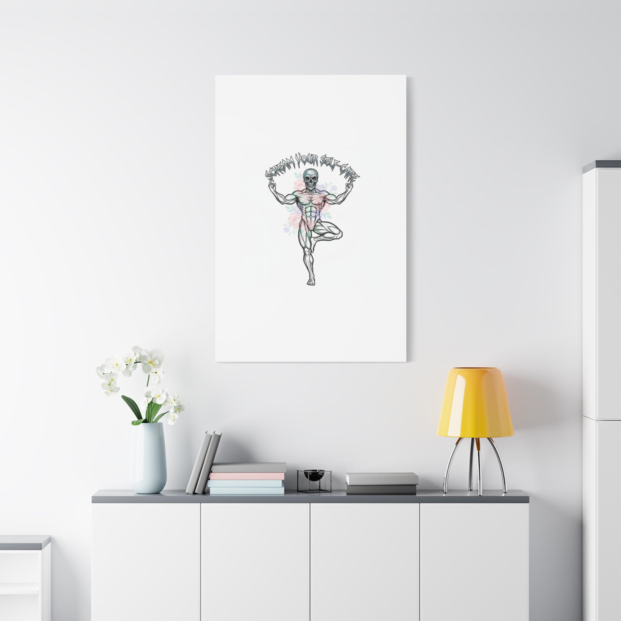 Scream Your Self-Care Canvas | Heavy Metal Wellness, Gothic Wellness Quote