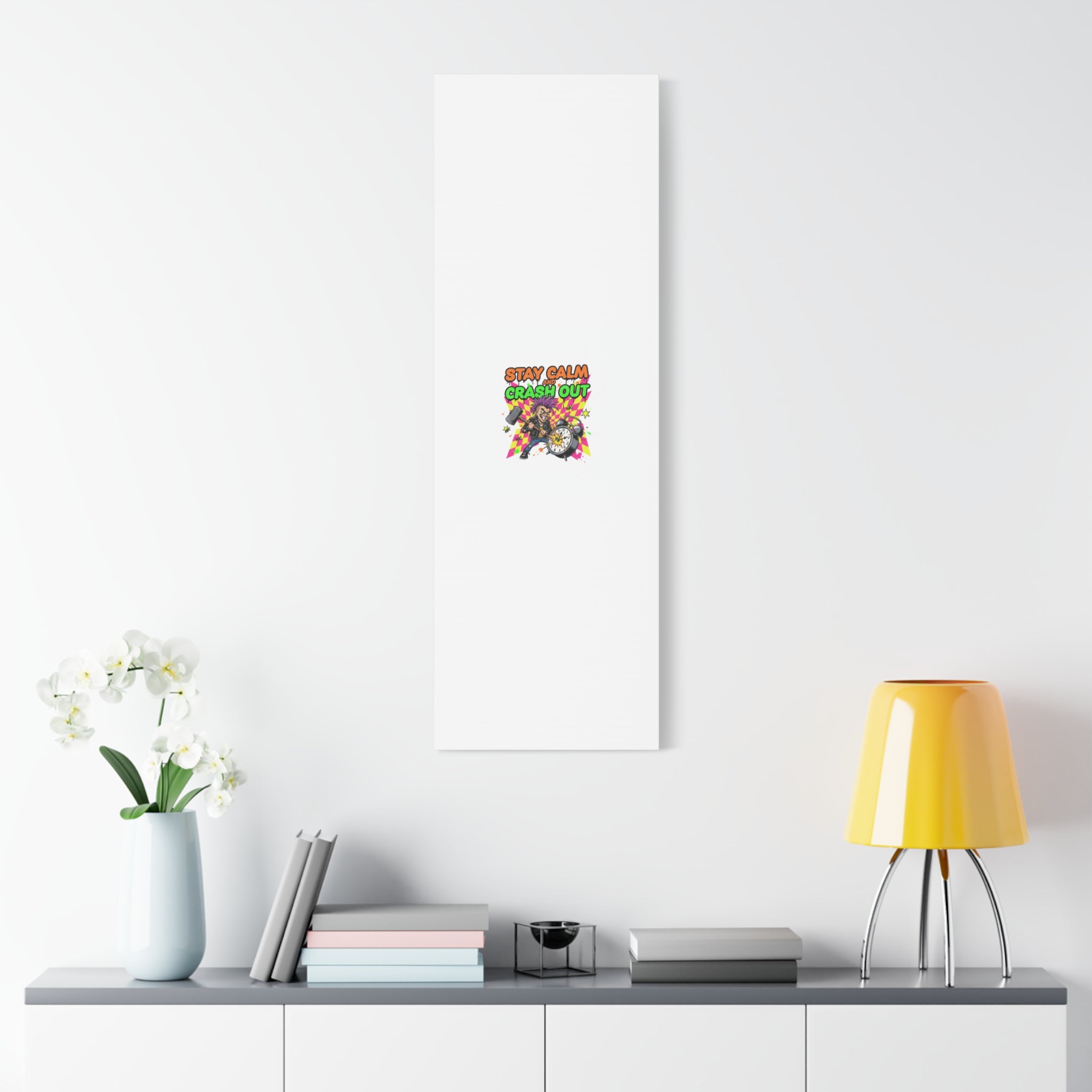 Stay Calm and Crash Out Canvas | neon skate graffiti, meltdown art