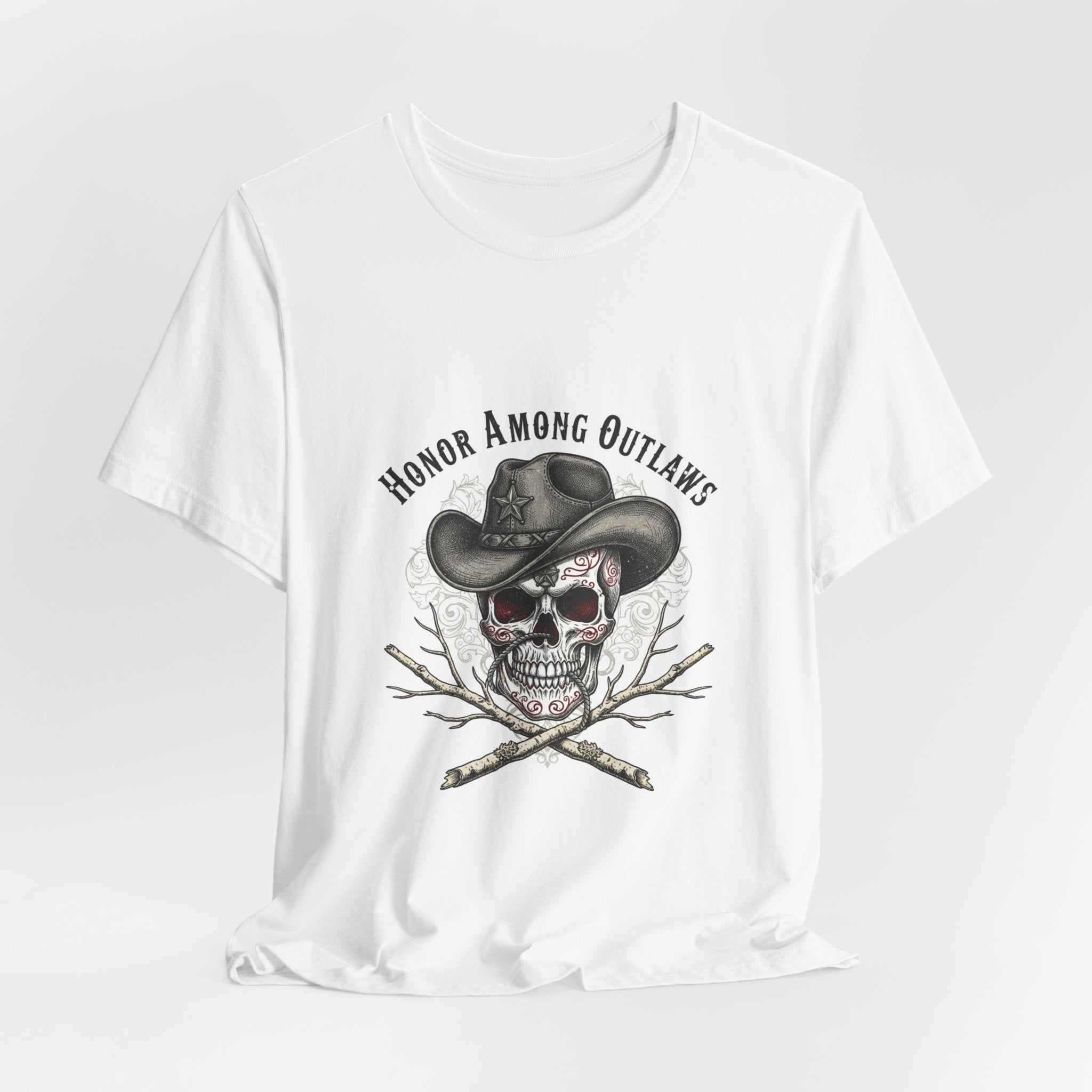 Western Skull Art Tee | cowboy horror shirt, gothic Americana
