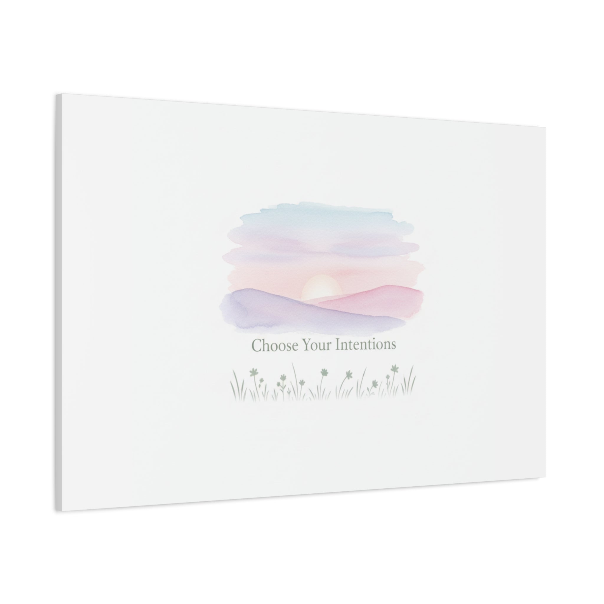 Choose Your Intentions Canvas, soft wellness poster, pastel gradient mindfulness art