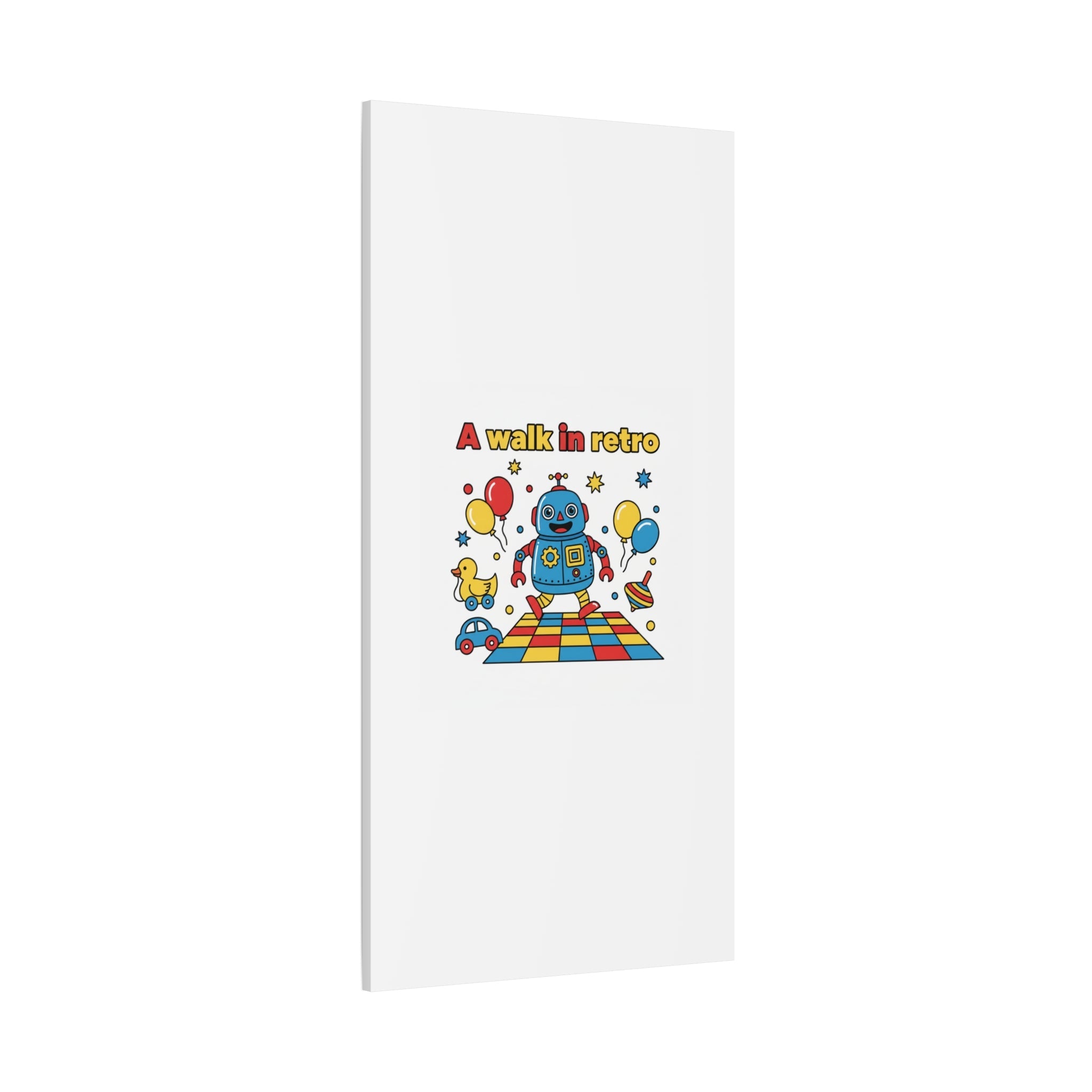 Retro Toy Robot Canvas | Throwback Kid, Primary Color Nostalgia