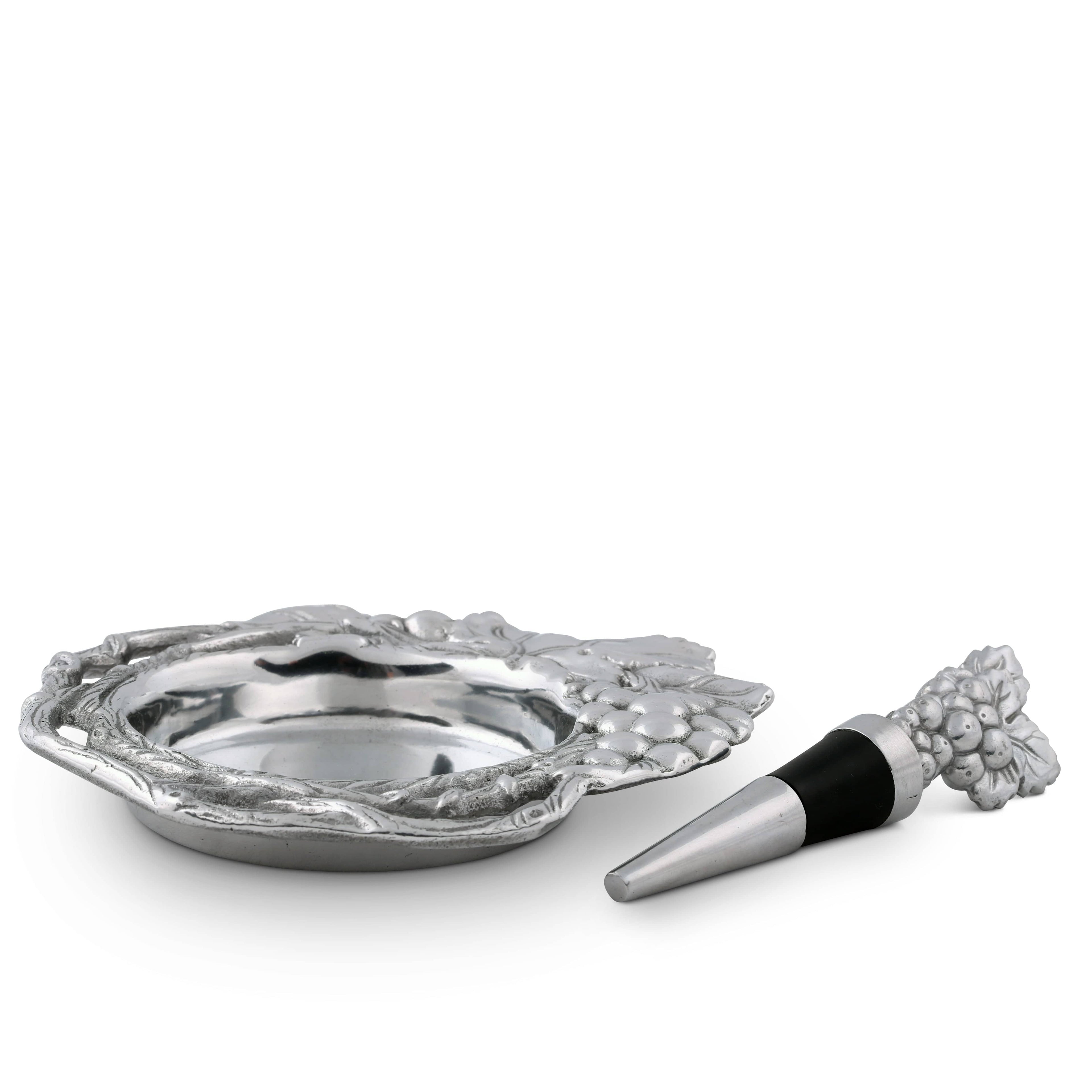 Grape Wine Coaster and Stopper Set