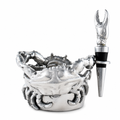 Crab Wine Caddy and Stopper Set
