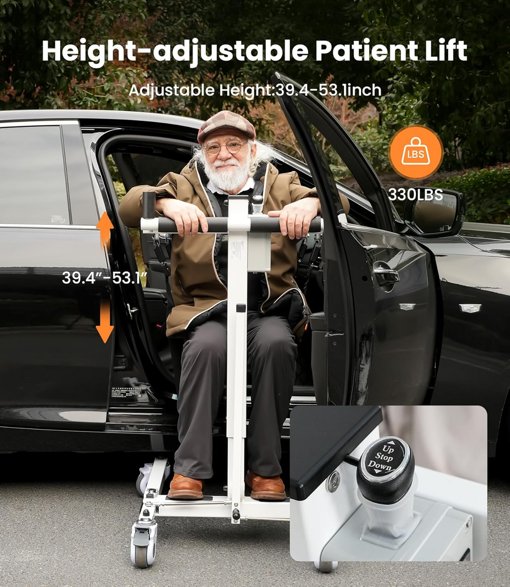 Electric Transfer Lift for Car, Portable Folding Patient Lift Transfer Chair, Electric Assist Lift Aid for Seniors, Adults, AY06