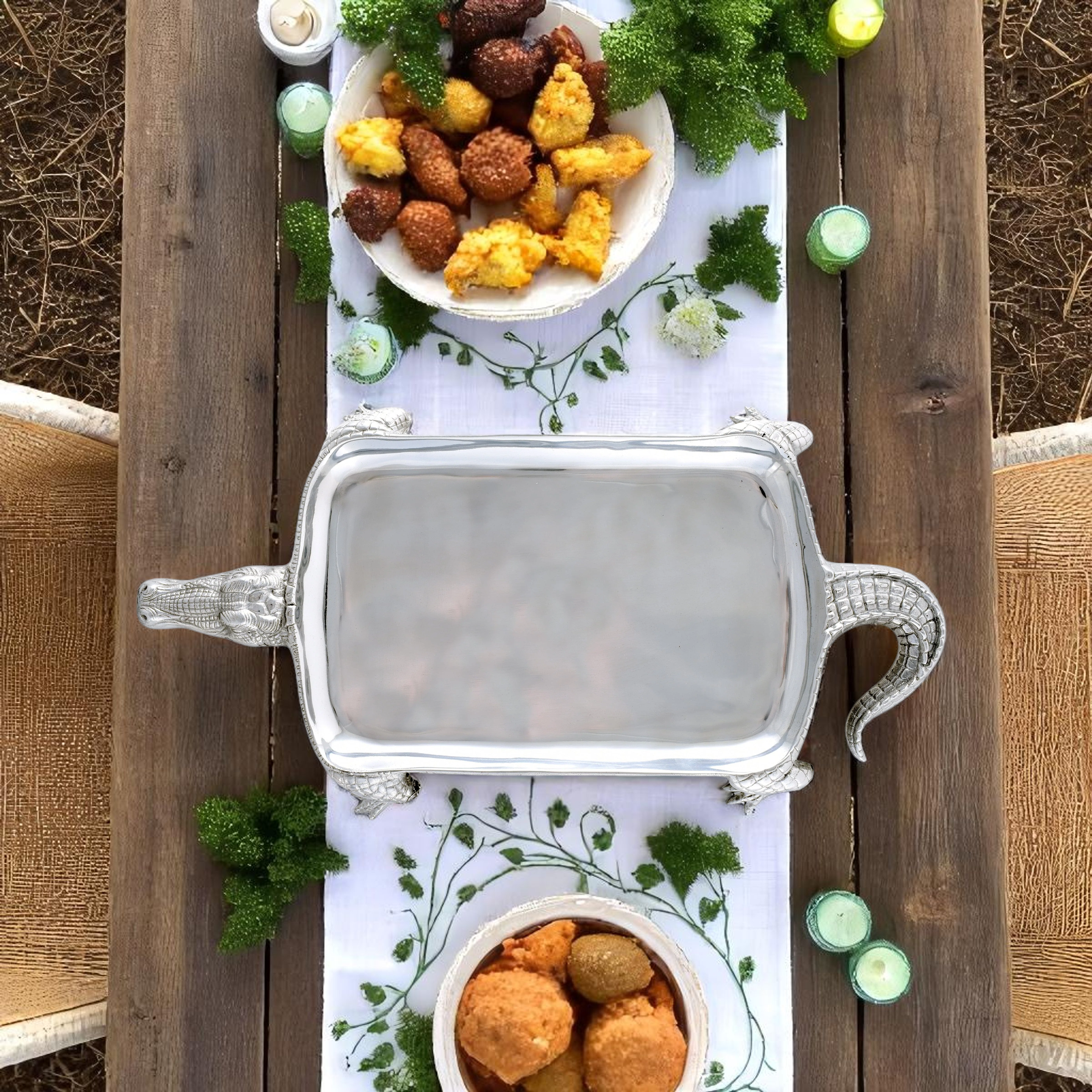 Alligator Figural Platter