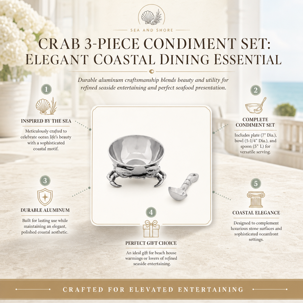 Crab 3-Piece Condiment Set