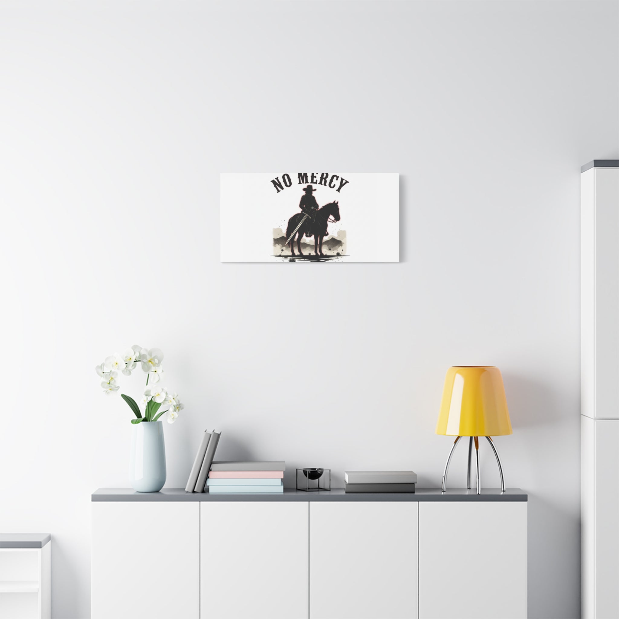 No Mercy Cowboy Skull Canvas | western skull art, gothic Americana