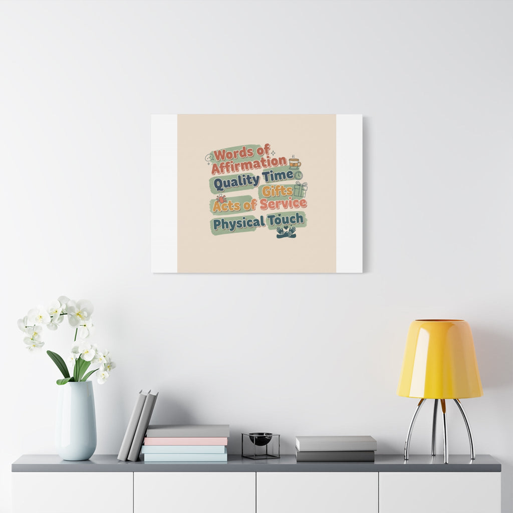 Love Languages List Matte Canvas Wall Art | love language meme, relationship humor