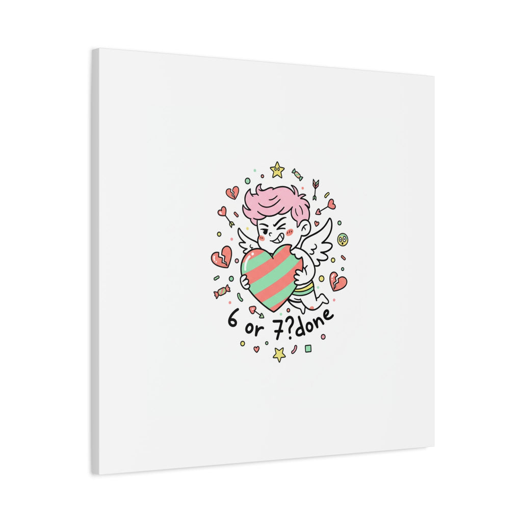 Weird Cupid heart illustration Canvas | Weird Valentine, quirky chaotic love