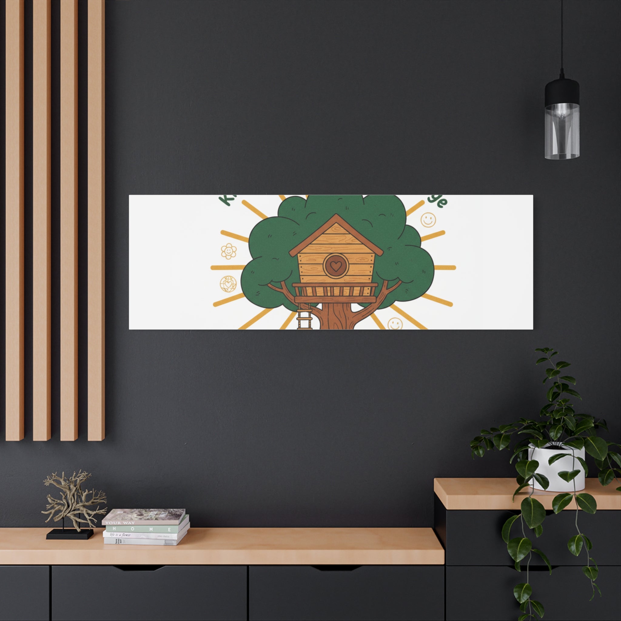 Kindness Is a Universal Language Canvas | Eco Humor, Treehouse Art
