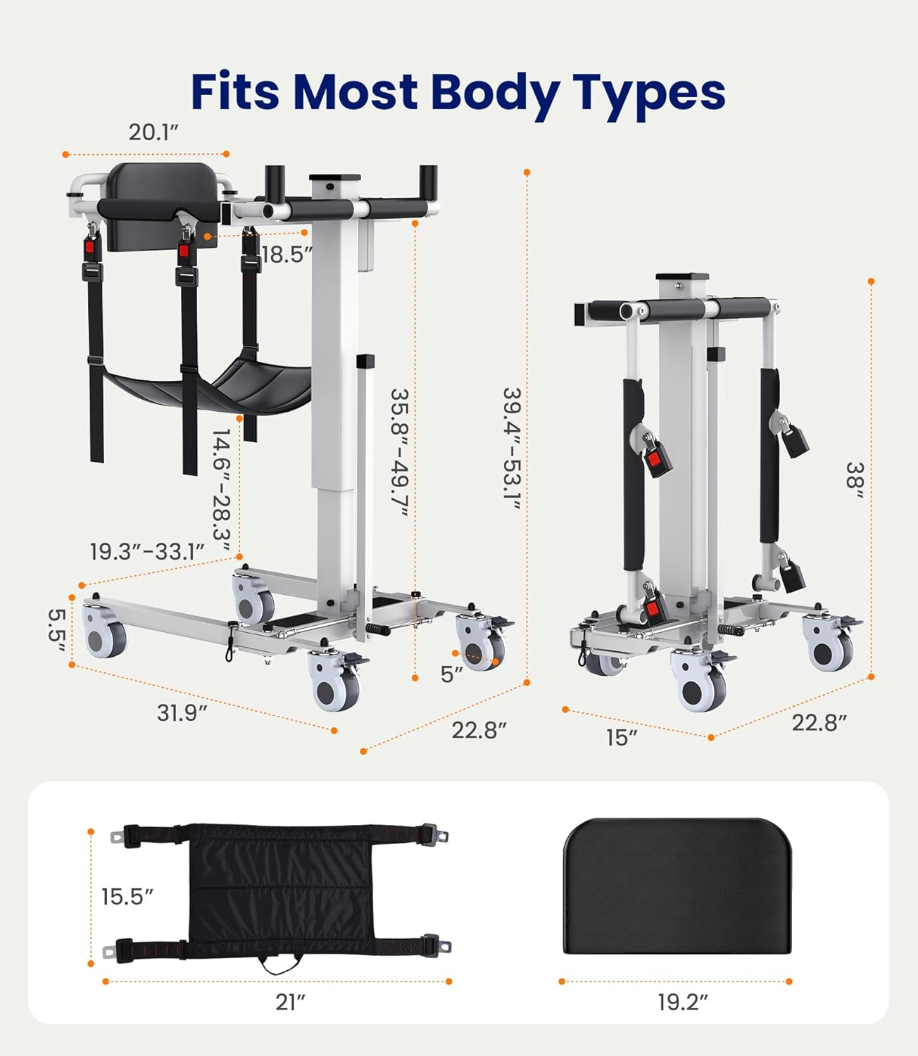 Electric Transfer Lift for Car, Portable Folding Patient Lift Transfer Chair, Electric Assist Lift Aid for Seniors, Adults, AY06