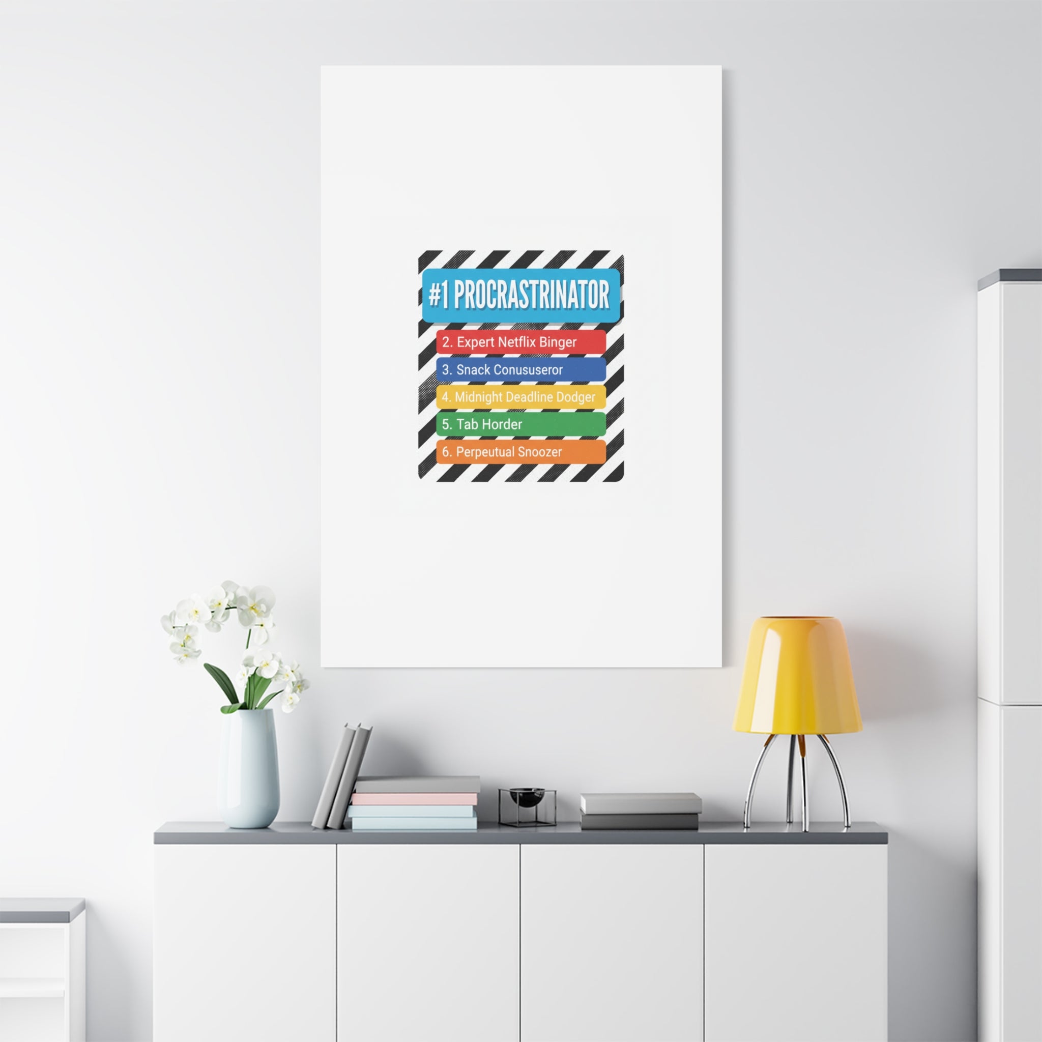 #1 Procrastinator Canvas, Rank-Style List Poster | Top-List Ranking Obsession