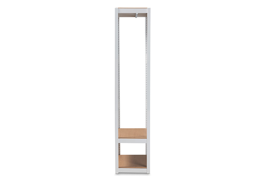 Baxton Studio Elton Modern and Contemporary White Finished Metal 3-Shelf Free-Standing Closet Storage Organizer