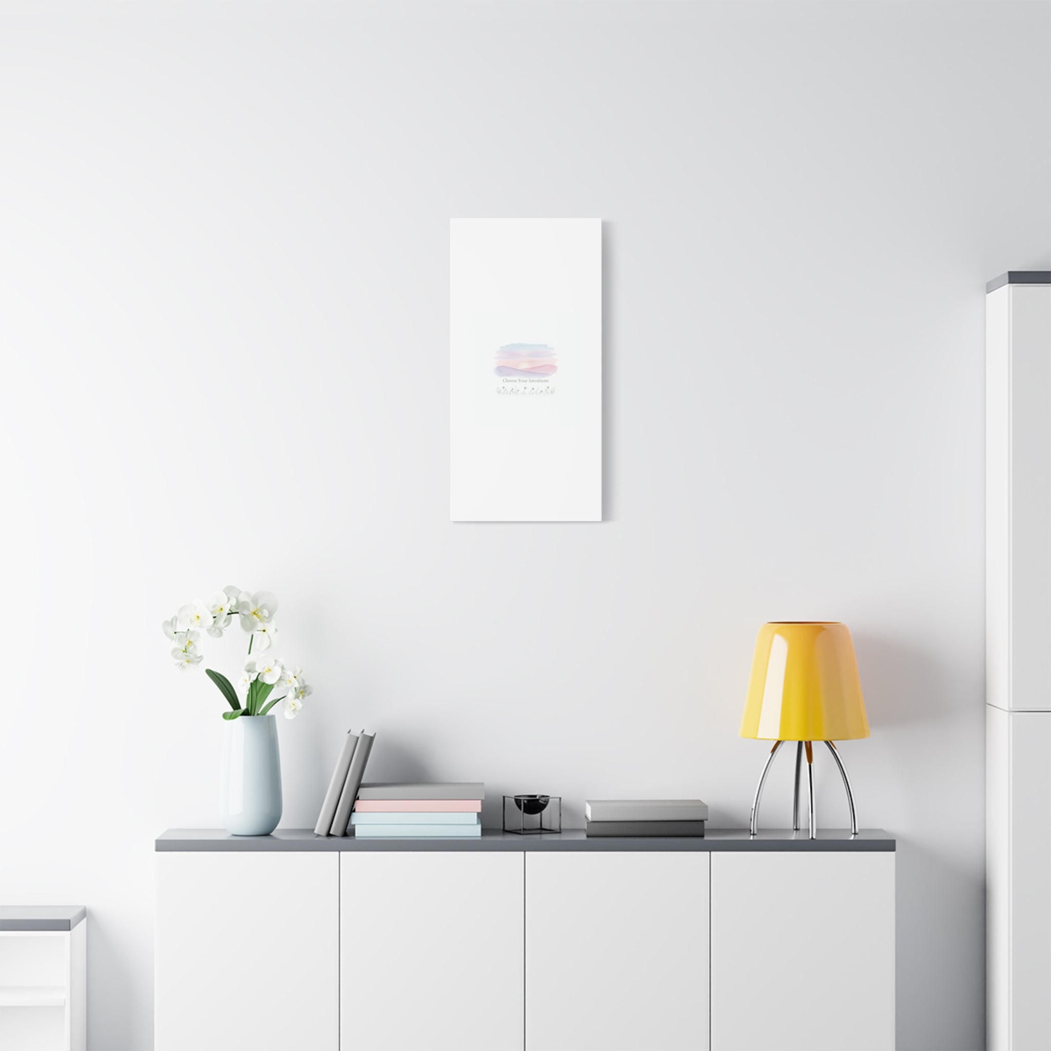 Choose Your Intentions Canvas, soft wellness poster, pastel gradient mindfulness art