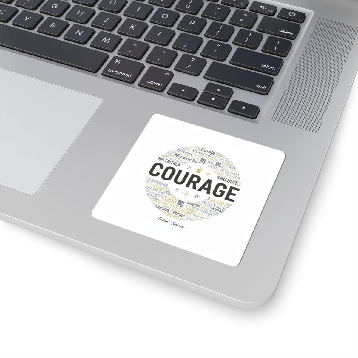 Courage word cloud Sticker | Fresh-Start Minimalism, neutral typography