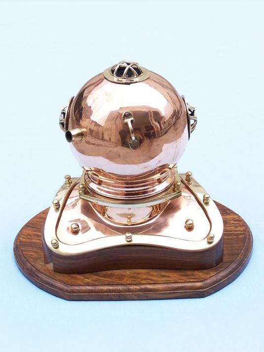 Copper Decorative Divers Helmet Clock 12""