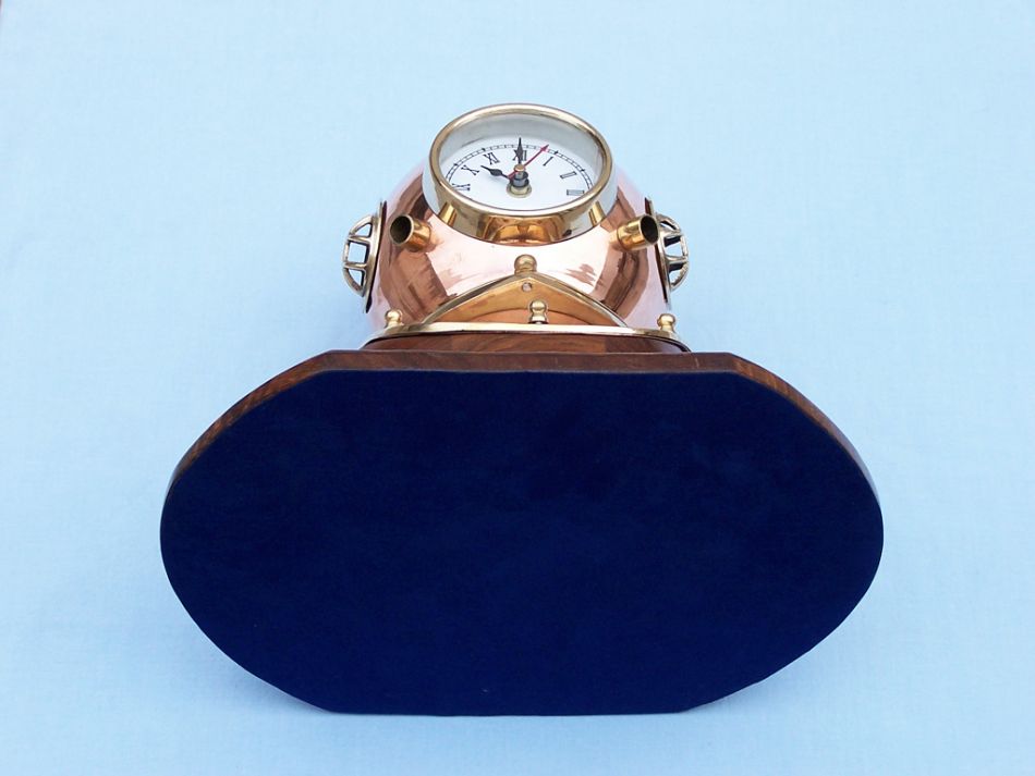 Copper Decorative Divers Helmet Clock 12""