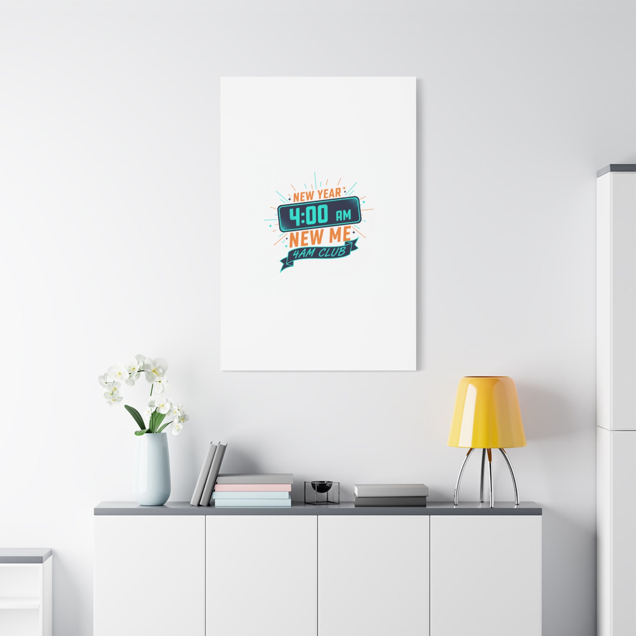 4AM Club New Year Graphic Canvas | Holiday Party Novelty, Festive New Year Decor