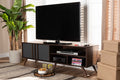 Baxton Studio Naoki Modern and Contemporary Two-Tone Grey and Walnut Finished Wood 2-Door TV Stand