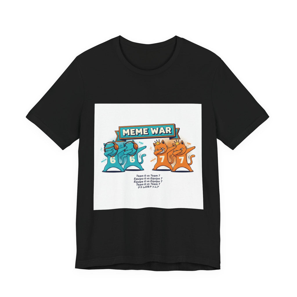 Meme War Cats Dabbing T-Shirt — Six vs. Seven Funny Graphic Tee