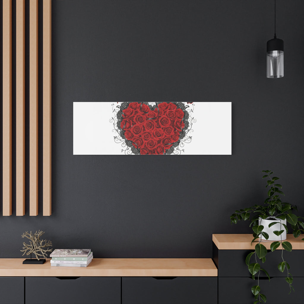 Love Dark and Deep Heart Canvas, Nu Romantic Gothic Romance, 80s Nostalgia