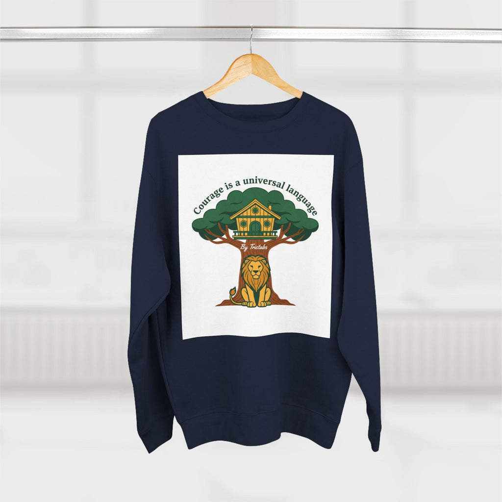 Curage Is a Universal Language Crewneck Sweatshirt — Teistan’s Tree House Back Patch