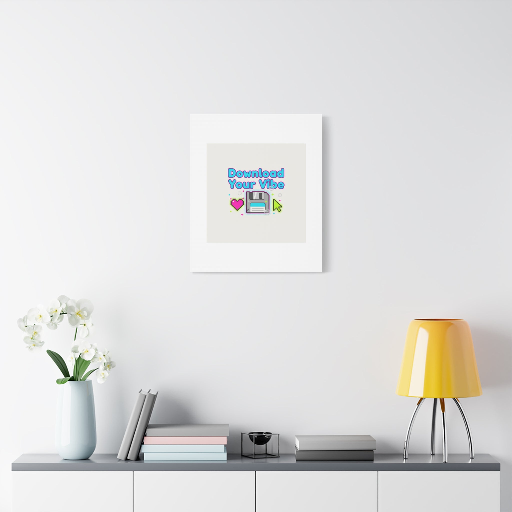 Download Your Vibe Canvas | Y2K Retro Tech, Pixel Floppy Disk Poster