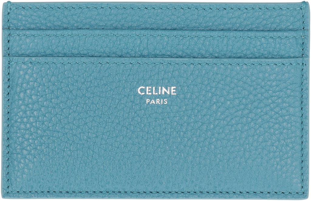 CELINE Pebbled Leather Card Holder with Five Slots -x7 cm