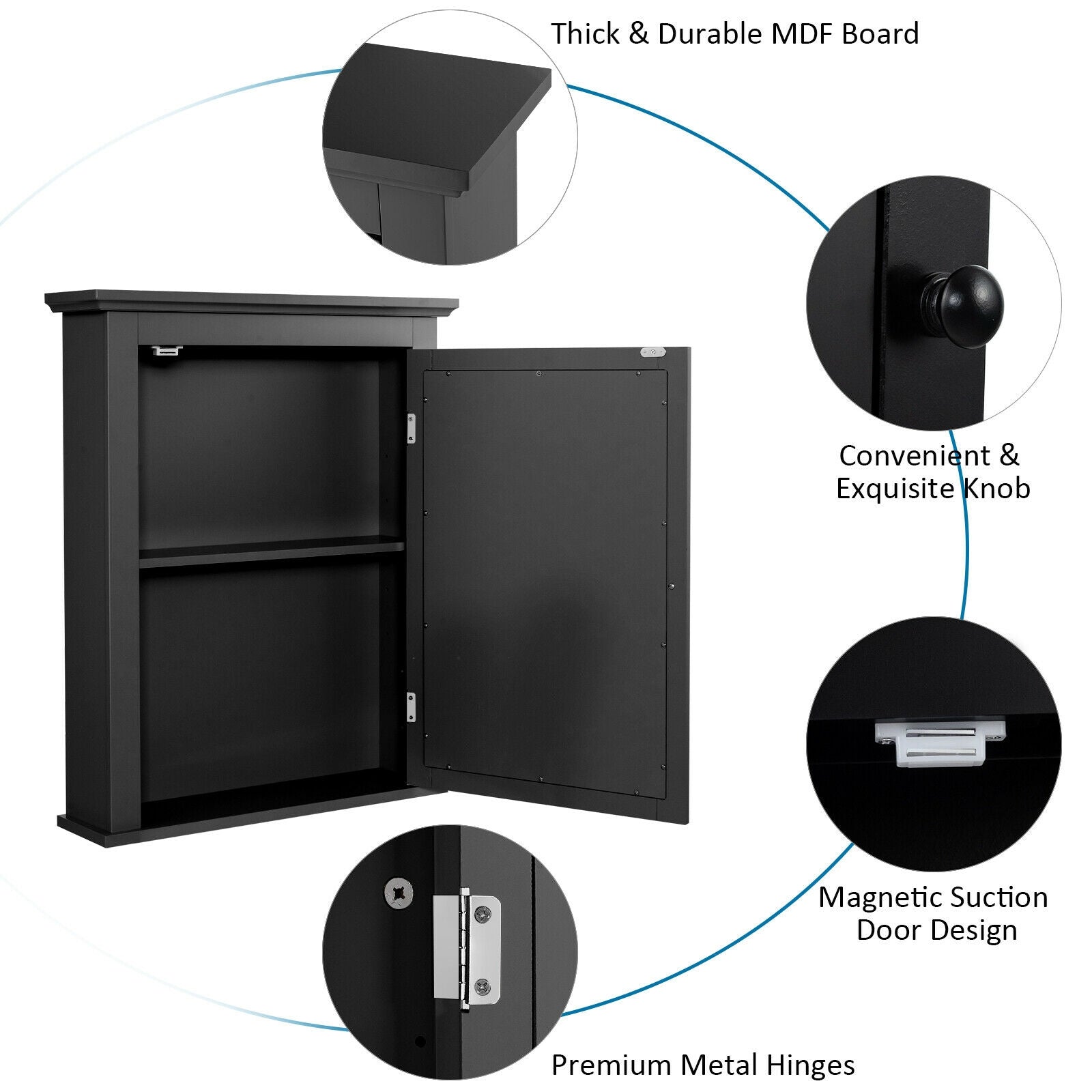 Bathroom Wall Mounted Storage Mirror Medicine Cabinet