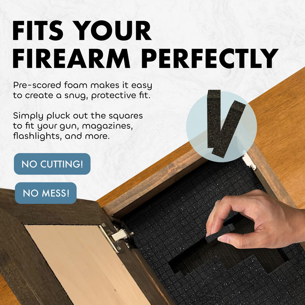 Ten Commandments Religious Gun Concealment Furniture - Handcrafted Hidden Gun Storage Wall Decor - Hidden Gun Shelf with Magnetic Lock for Quick Access - Made in the USA