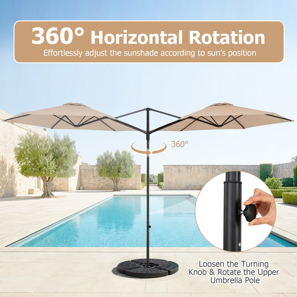 10 FT Cantilever Patio Umbrella with 360° Rotation