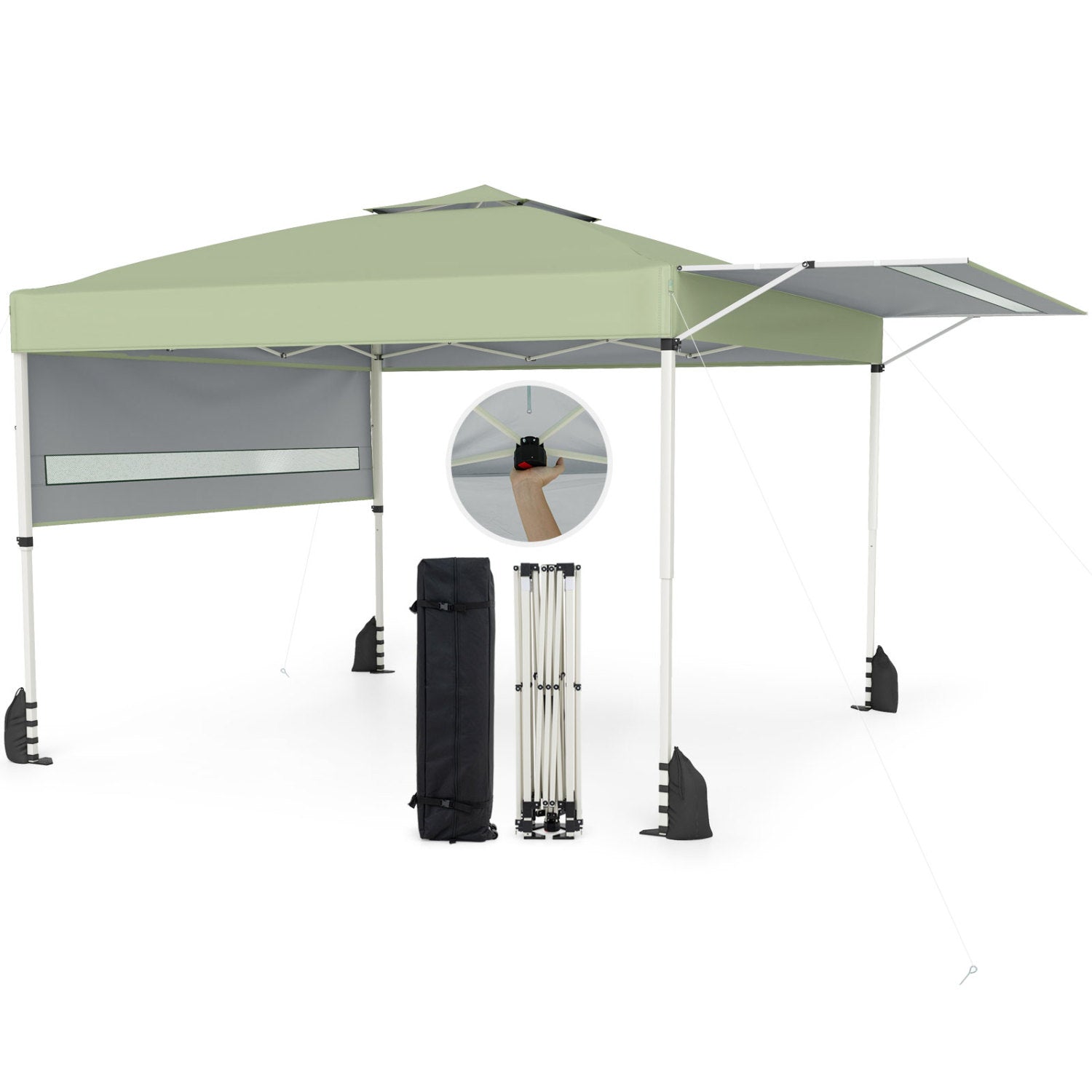 10 x 17 Feet Pop Up Canopy Tent with Dual Adjustable Awnings