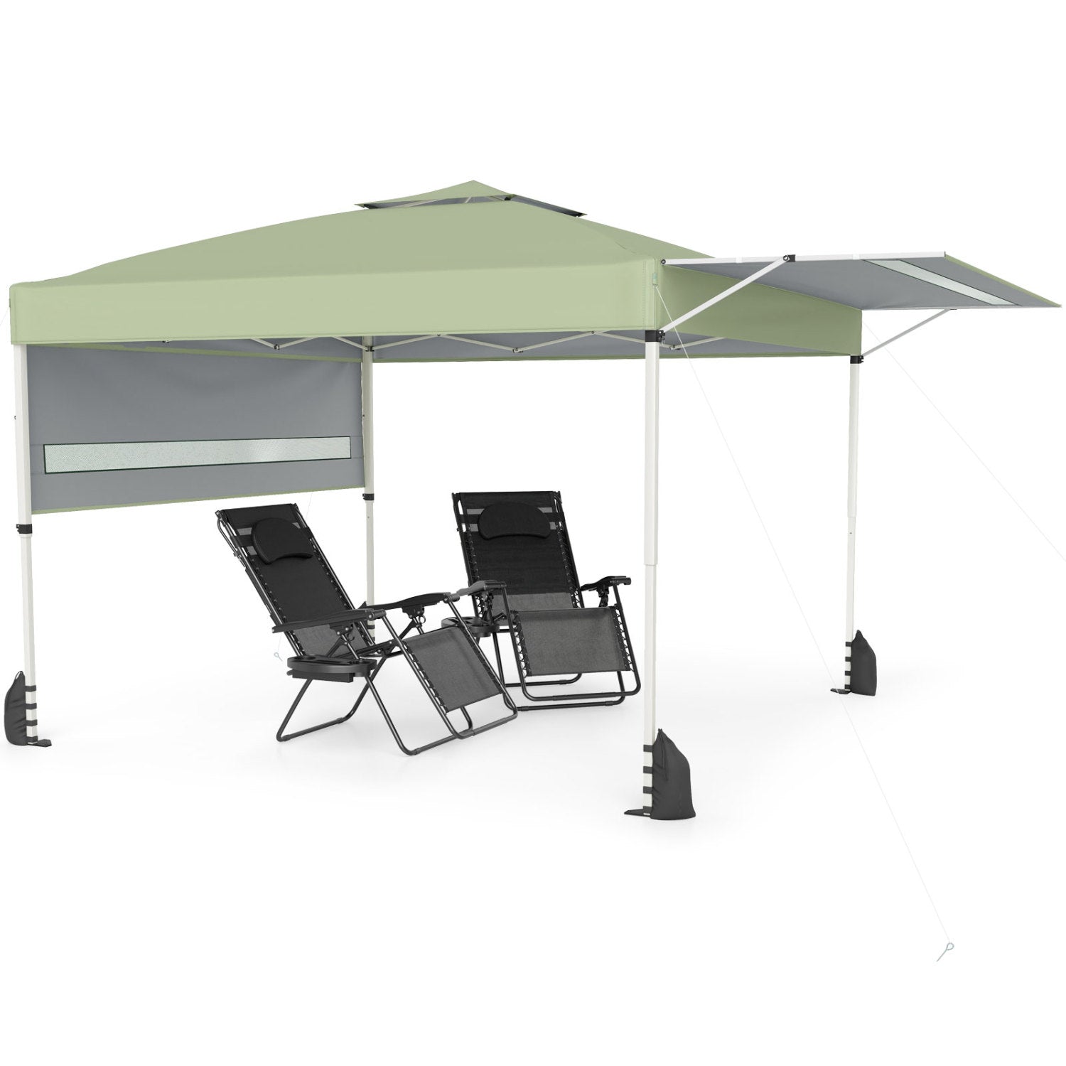 10 x 17 Feet Pop Up Canopy Tent with Dual Adjustable Awnings