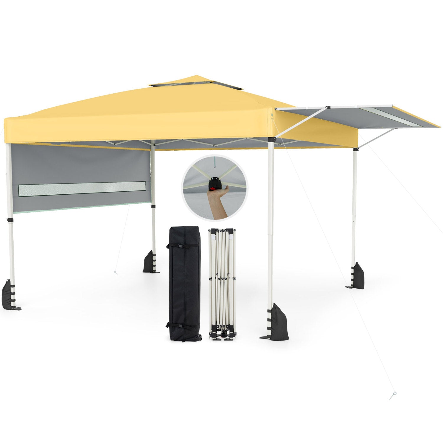 10 x 17 Feet Pop Up Canopy Tent with Dual Adjustable Awnings