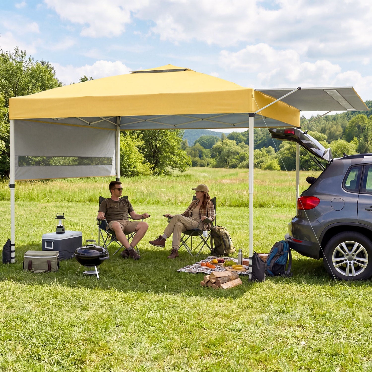 10 x 17 Feet Pop Up Canopy Tent with Dual Adjustable Awnings