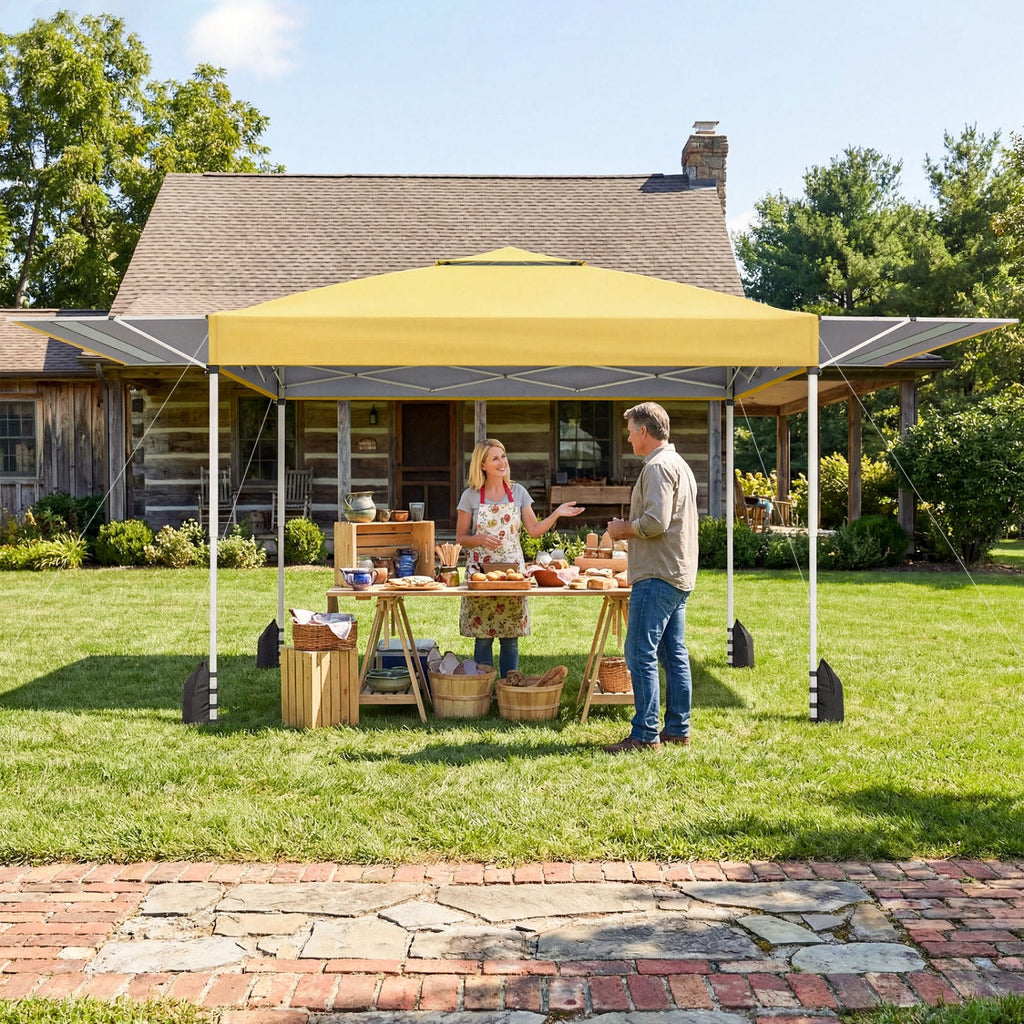 10 x 17 Feet Pop Up Canopy Tent with Dual Adjustable Awnings