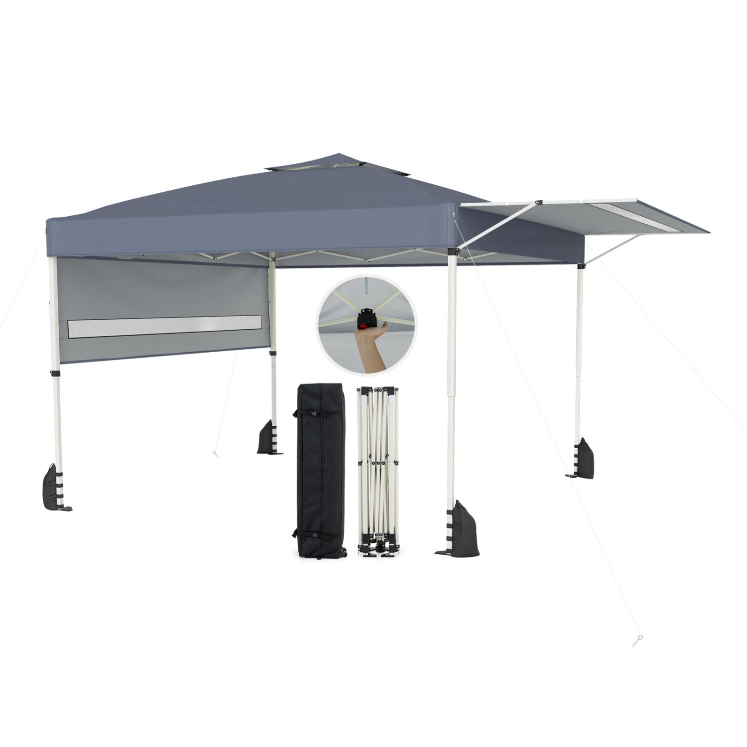 10 x 17 Feet Pop Up Canopy Tent with Dual Adjustable Awnings