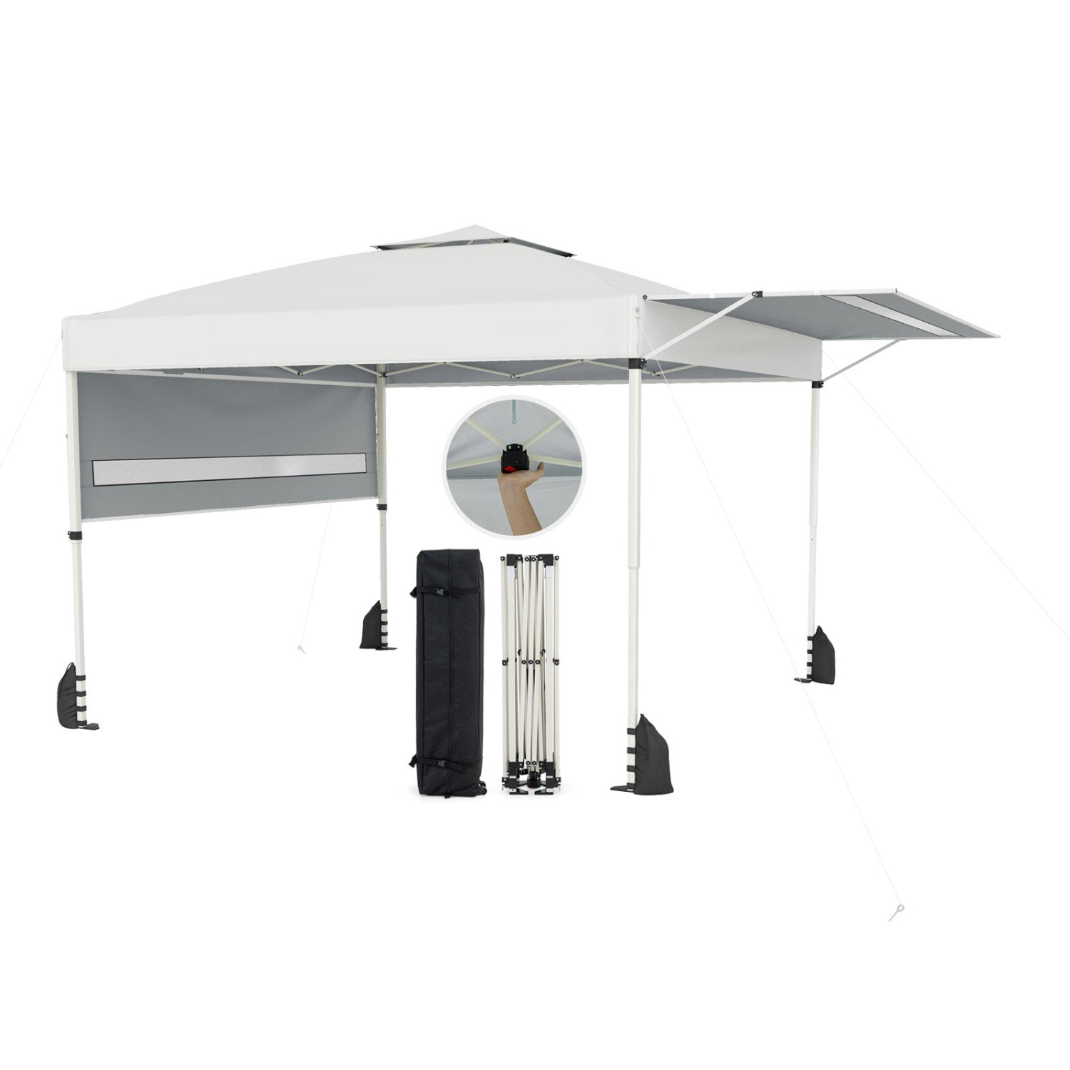 10 x 17 Feet Pop Up Canopy Tent with Dual Adjustable Awnings