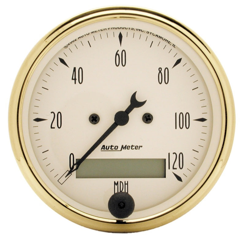 AutoMeter Gauge Speedometer 3-1/8in. 120MPH Elec. Prog. W/ Lcd Odo Golden Oldies 1588