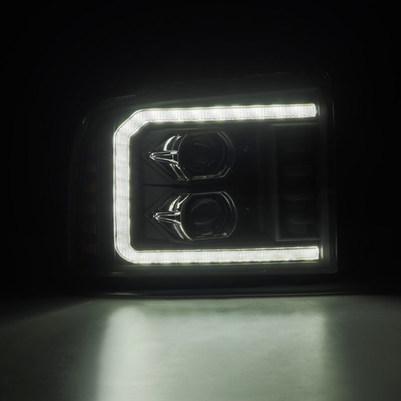 AlphaRex 05-07 Ford F250/350/450/550 Super Duty PRO-Series Proj. Headlights Blk w/Seq Sig. + SWB DRL 880315 *Discontinued