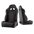 SPYDER Xtune Sp2 Style Racing Seat Carbon Pu (Double Slider) Black/Black Driver Side RST-SP2-02-BK-DR 9933899