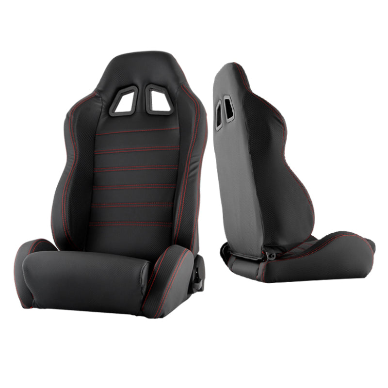 SPYDER Xtune Sp2 Style Racing Seat Carbon Pu (Double Slider) Black/Black Driver Side RST-SP2-02-BK-DR 9933899