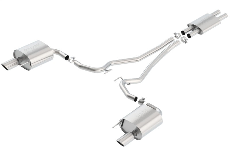 Borla Cat Back 15-17 Ford Mustang 3.7L V6 MT/AT 2.25in Pipe 4in Single Round Rolled Tips 140587
