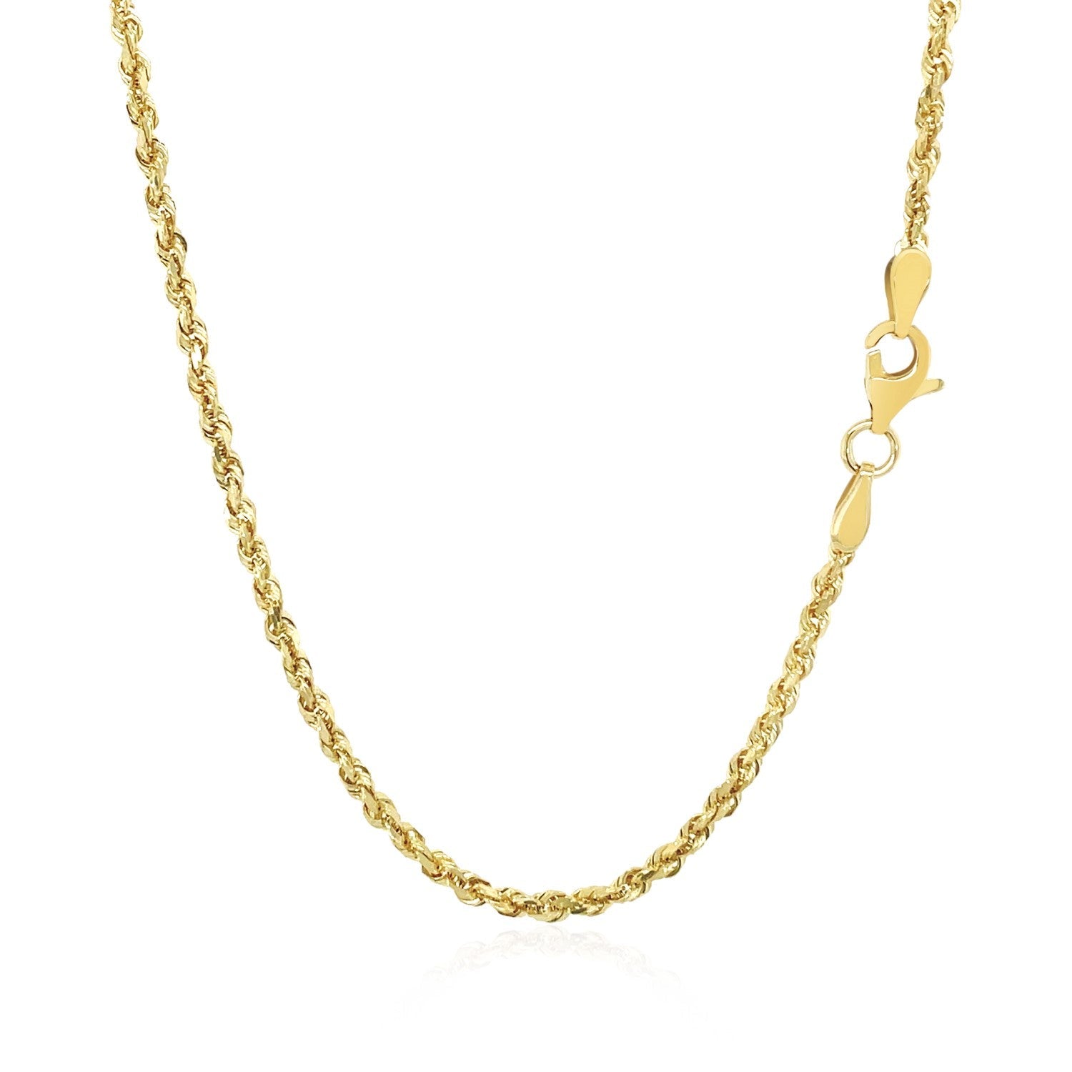 10k Yellow Gold Solid Diamond Cut Rope Chain (2.00 mm) - PhishStones Products