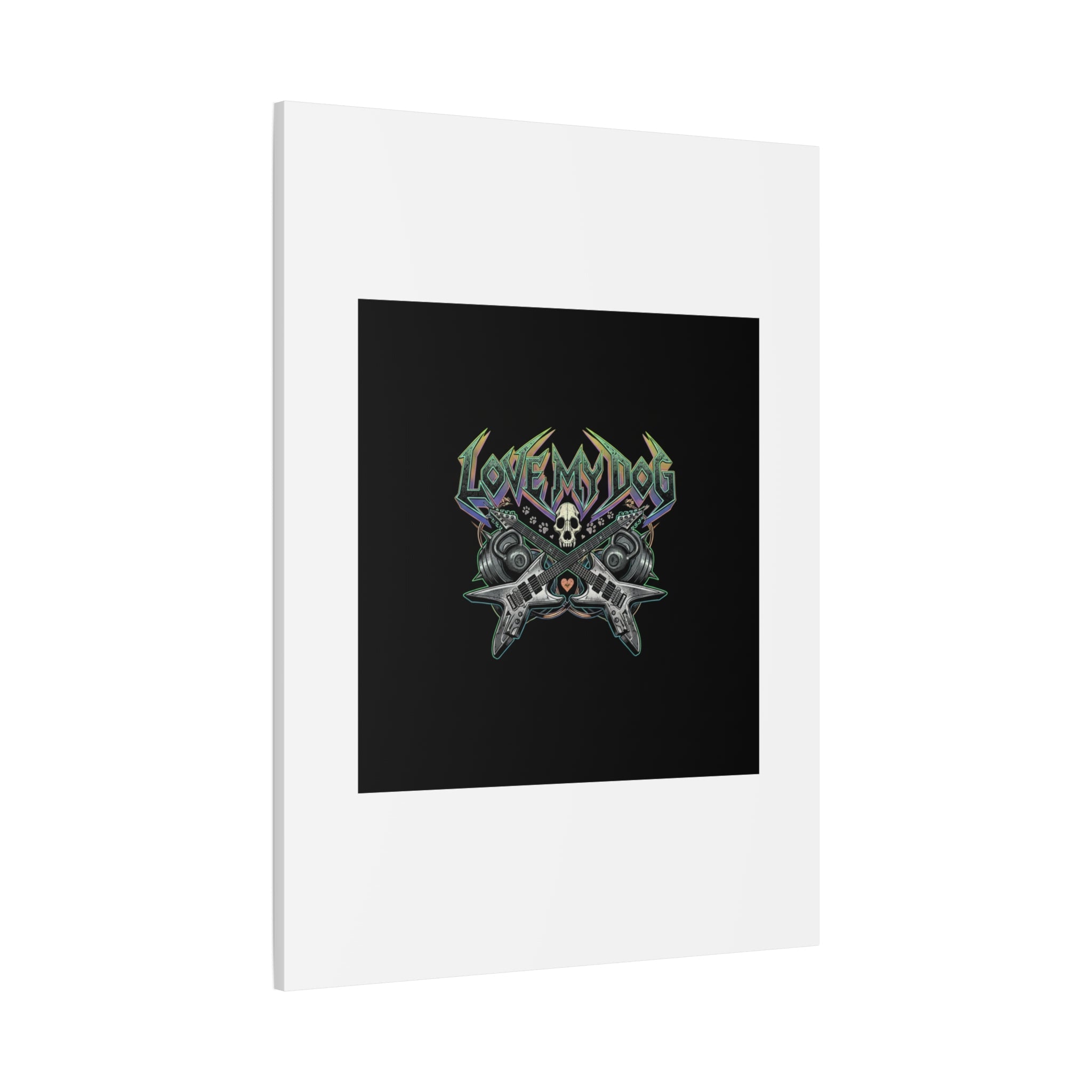 Love My Dog metal font Canvas | gothic wellness quote, edgy self-care merch