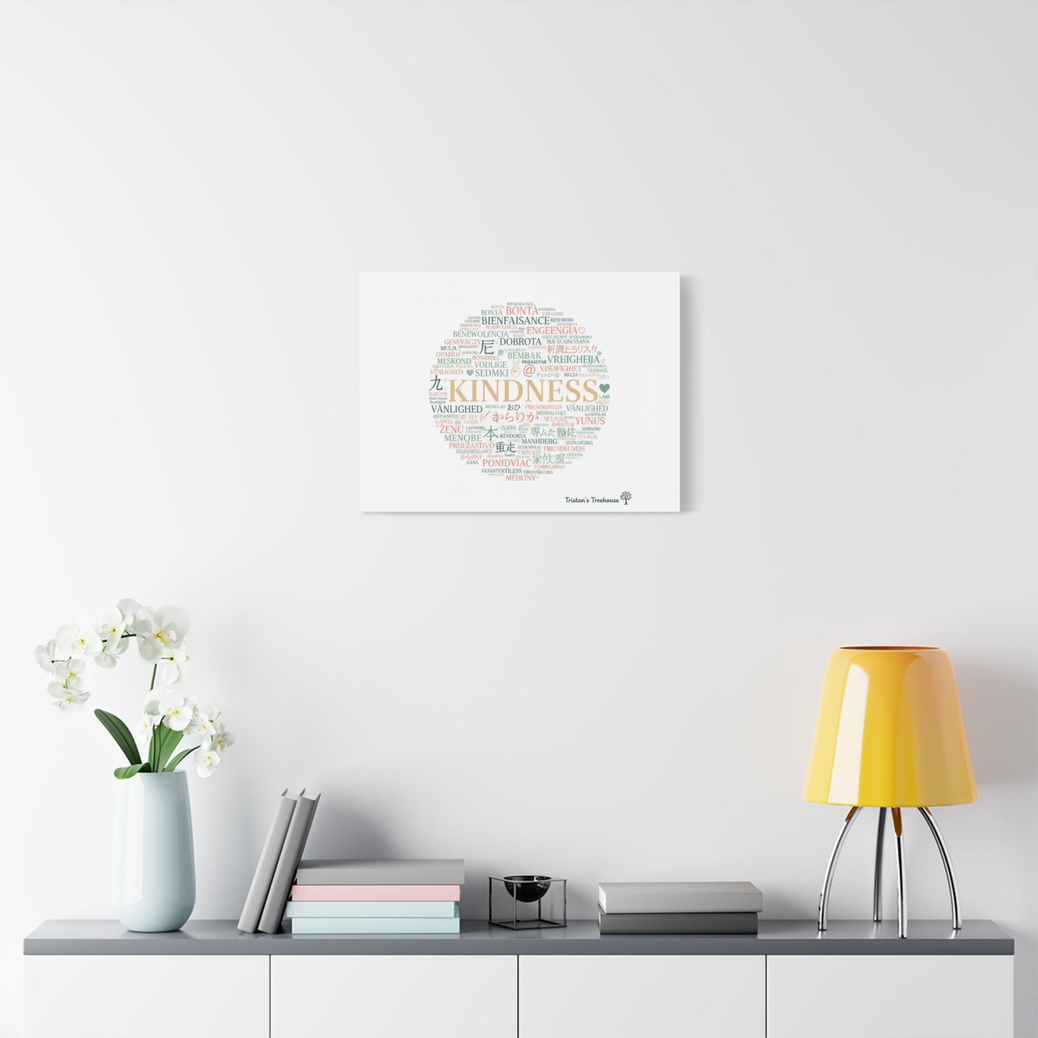 Kindness Word Cloud Canvas | Fresh Start Minimalist Wall Art