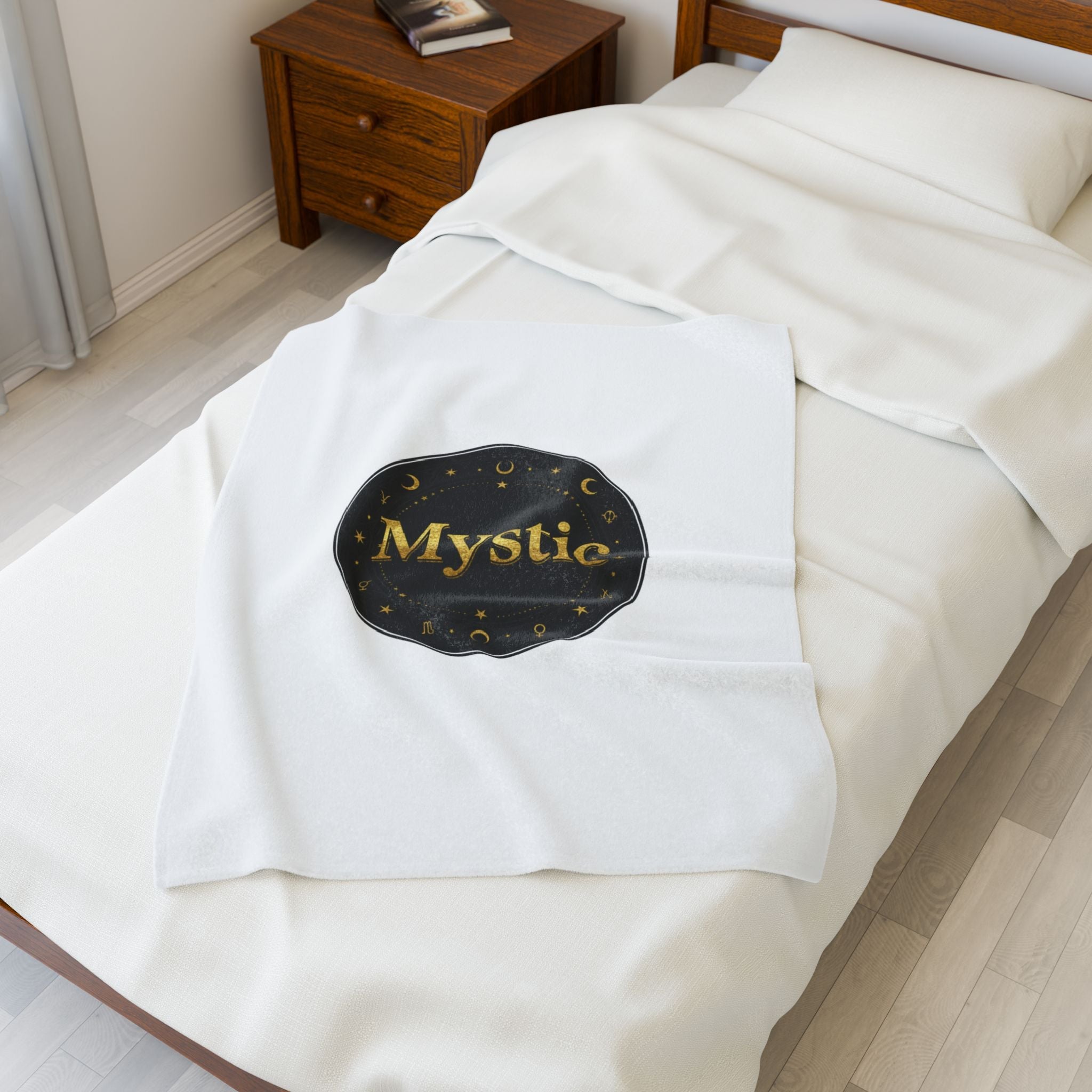 Mystic Circle, Velveteen Plush Blanket | Tarot & Occult Typography