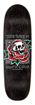 Santa Cruz Dressen Skull Rose 9.25" Skateboard Deck
