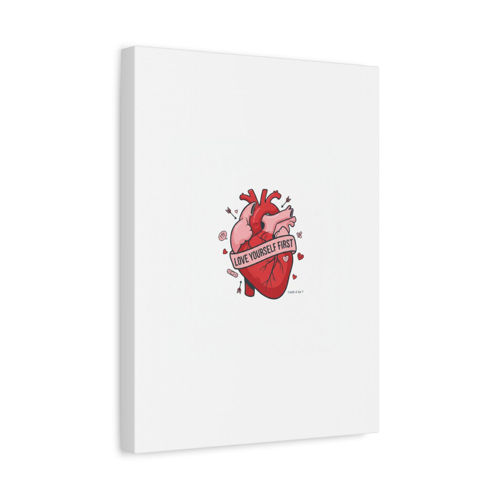 Love Yourself First Canvas, Hearts-with-a-Twist, Anti-Valentine Art